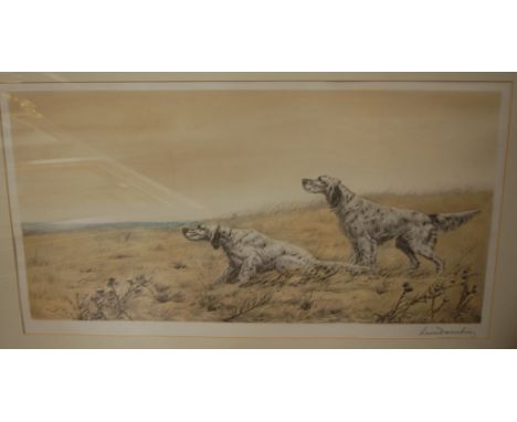After William Russell Flint - reproduction framed print; and one other print of setters in a landscape (2) 