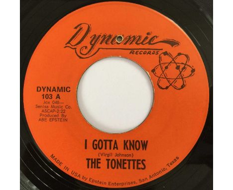 THE TONETTES - I GOTTA KNOW 7" (DYNAMIC RECORDS 103). An original US stock copy of The Tonettes - I Gotta Know c/w My Heart C