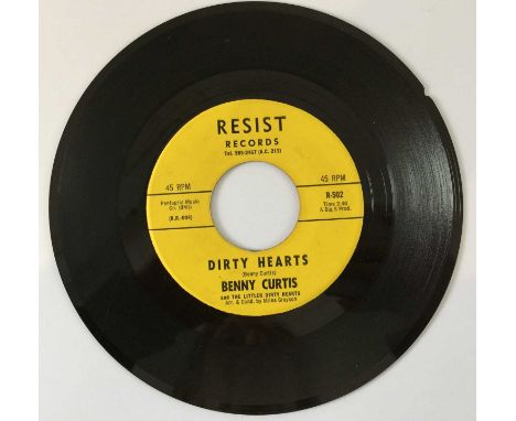 BENNY CURTIS - DIRTY HEARTS 7" (RESIST RECORDS - R-502). A killer 45 here by Benny Curtis to include Dirty Hearts / Before Yo
