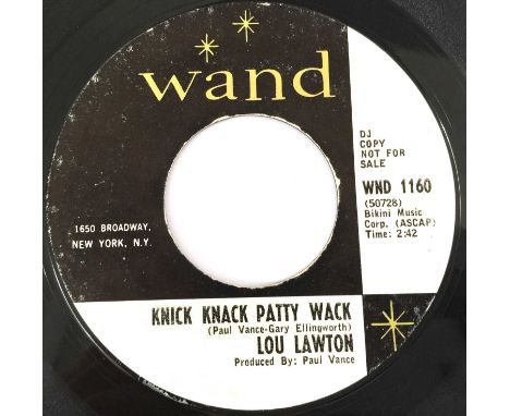 LOU LAWTON - KNICK KNACK PATTY WACK 7" (PROMO - WND 1160). A great promotional 45 here by Lou Lawton to include Knick Knack P