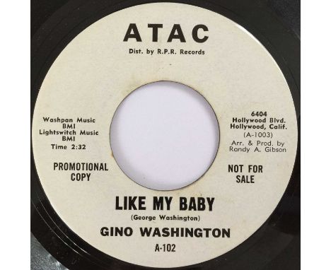 GINO WASHINGTON - LIKE MY BABY 7" (ORIGINAL US PROMO COPY - ATAC A-102). The original US 7" (promo) copy of Gino (sic.) Washi