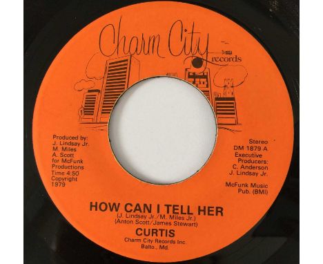 CURTIS - HOW CAN I TELL HER/ I REMEMBER 7" (US SOUL - CHARM CITY RECORDS DM 1879). A scarce original US copy of How Can I Tel