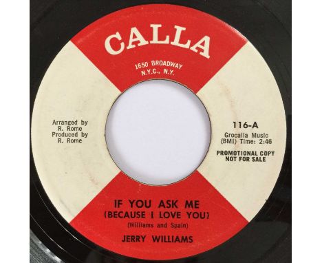 JERRY WILLIAMS - IF YOU ASK ME (BECAUSE i LOVE YOU) 7" (ORIGINAL US PROMO COPY - CALLA 116). Very scarce original US (promo) 