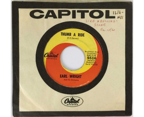 EARL WRIGHT - THUMB A RIDE 7" (ORIGINAL US COPY - CAPITOL 5516). The original US 7" (stock) copy of Earl Wright - Thumb A Rid