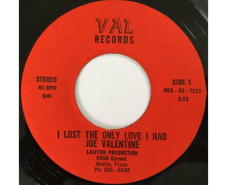 JOE VALENTINE - I LOST THE ONLY LOVE I HAD 7" (VAL RECORDS - RDS-33-7225). An original copy of Joe Valentine - I Lost The Onl