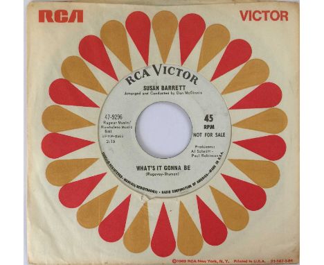 SUSAN BARRETT - WHAT'S IT GONNA BE 7" (ORIGINAL US PROMO COPY - RCA VICTOR 47-9296). The original US 7" promo copy of Susan B