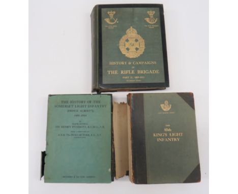 Three Light Infantry Early 20th Century Books consisting "The 85th Kings Light Infantry" leather and linen bound.&nbsp; Print