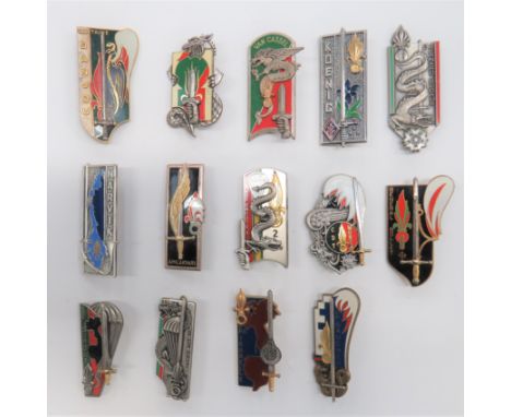 French Foreign Legion Breast Badges plated and enamel badges. &nbsp;Rear with pin fixing and maker details. &nbsp;Mostly comm