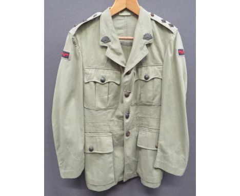 WW2 Australian Divisional Badged Tropical Tunic light khaki drill, single breasted, open collar tunic. &nbsp;Bronzed, KC Aust