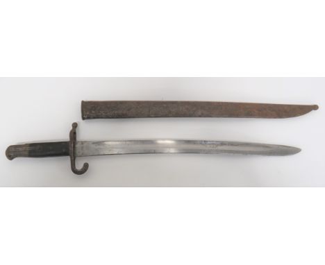 Austria M1867 Werndl NCO's Bayonet 18 1/2 inch, shortened, single edged, yataghan blade to conform with the M1875 bayonet. &n