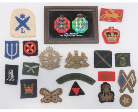 Varied Selection of Cloth and Metal Badges cloth include embroidery Intelligence Corps title ... Embroidery 3rd Infantry Div 
