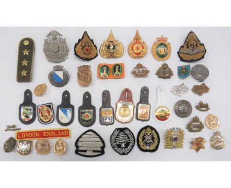 Good Selection of Overseas Badges including bullion embroidery Thai Air Force ... Gilt Thai Navy ... White metal Thai Army ..