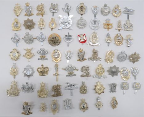 Anodised Cap Badges including QC Intelligence Corps ... Wessex ... QC Royal Tank Corps ... Coldstream Guards ... Queens ... Q