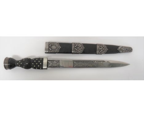 Victorian Piper's Dirk by "Mole" 12 inch, single edged blade. &nbsp;Etched thistle scroll panels. &nbsp;The forte etched "Rob