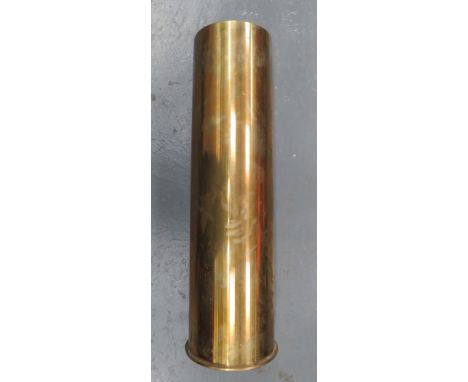WW2 Inert German 17 cm Large Shell Case 28 1/2 inch, long brass shell case. &nbsp;The base marked "17 cm K. MRSL" with maker 