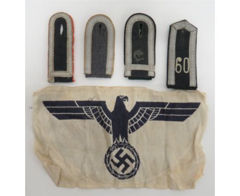 German Third Reich Shoulder Straps including Army Leutnant with orange piping ... 60th Regiment Unteroffizier ... Similar wit