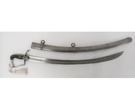 British 1796 Pattern Light Cavalry Trooper's Sword "14th Light Dragoons" 32 1/4 inch, single edged, slightly curved blade wit