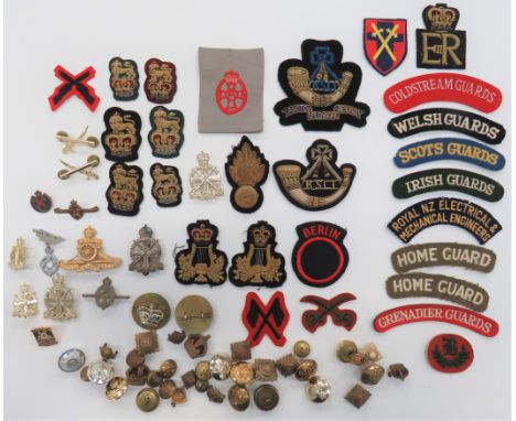 Cap Badges and Titles cap include bullion embroidery, QC Brigadier on various backings ... Gilt, KC Royal Artillery (blades) 