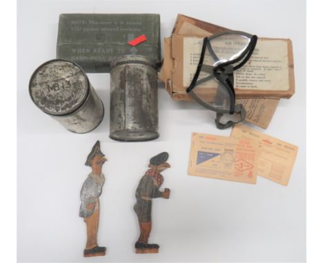 Two WW2 8th Army Caricature Wooden Figures painted wooden Armoured Corps and Officer figures. &nbsp;One complete with base. &