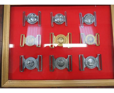 Nine Various Military Belt Buckles modern examples include chrome Combined Operations ... Chrome Duke of Wellington Reg ... C