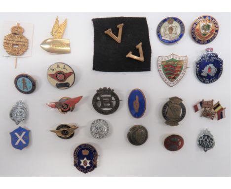 Quantity of Various Civilian Lapel Badges including gilt and enamel Orange Widows' Fund Belfast 1970 ... Gilt and enamel Roya