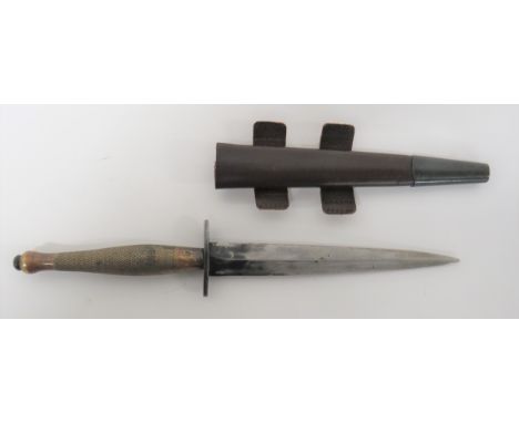 WW2 "B2" 2nd Pattern F &amp; S Commando Knife 6 1/2 inch, double edged, hand ground blade. &nbsp;Blued, oval crossguard stamp