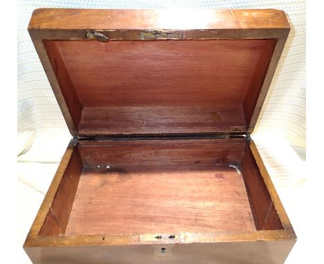 Wooden stationery box, 35 x 47 cm, no contents. P&amp;P Group 2 (£18+VAT for the first lot and £3+VAT for subsequent lots) 