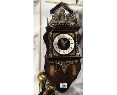 Vintage mahogany cased Atlas wall clock. Not available for in-house P&amp;P, contact Paul O'Hea at Mailboxes on 01925 659133 