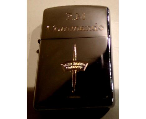 Royal Marine Commando engraved windproof lighter.  P&amp;P Group 1 (£14+VAT for the first lot and £1+VAT for subsequent lots)