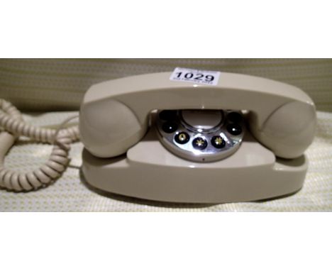 Ivory Audrey GPO retro push button telephone replica of the 1970s classic, compatible with modern telephone banking and any s