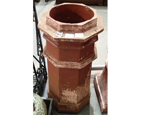 Hexagonal chimney pot garden planter, H: 77 cm. Not available for in-house P&amp;P, contact Paul O'Hea at Mailboxes on 01925 
