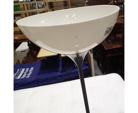 Metal standard lamp with shade, H: 180 cm. Not available for in-house P&amp;P, contact Paul O'Hea at Mailboxes on 01925 65913