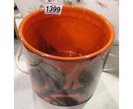 Poole Pottery planter, signed ABA, H: 15 cm. Not available for in-house P&amp;P, contact Paul O'Hea at Mailboxes on 01925 659