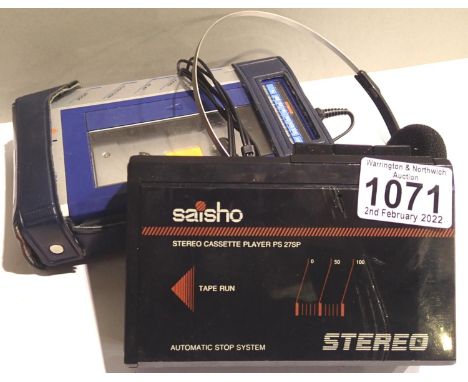 Two Saisho personal cassette players, one with headphones. P&amp;P Group 1 (£14+VAT for the first lot and £1+VAT for subseque