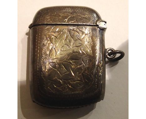 Hallmarked silver Albertina ladies vesta case. P&amp;P Group 1 (£14+VAT for the first lot and £1+VAT for subsequent lots) 