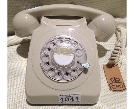 Ivory GPO746 retro rotary telephone replica of the 1970s classic, compatible with modern telephone banking and any standard a