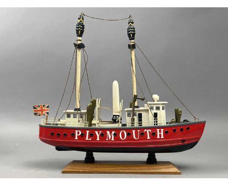 BRASS AND COPPER SHIP'S LANTERN,40cm high, along with other shipping interest items comprising a model of a boat, a mirror, a