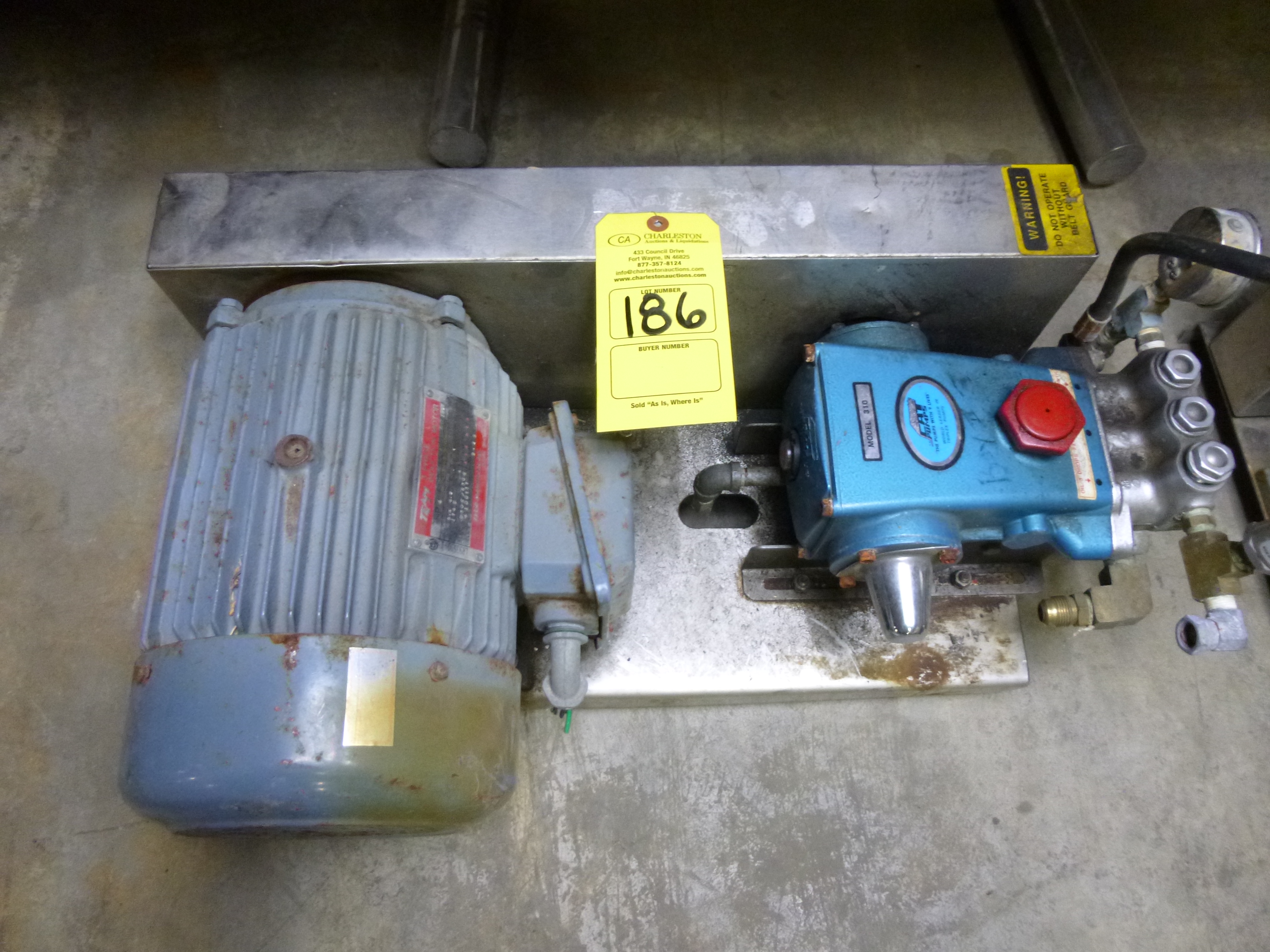 Cat Pumps Model 310 system with 3hp Team 3 phase Induction motor
