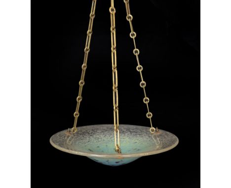 A Schneider marbled glass plaffonier with original chains and rose, diameter 30cm
***CONDITION REPORT***Good condition, some 