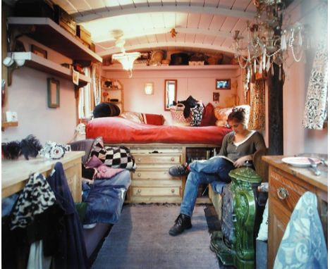 § Tom Hunter (British, b. 1965) Traveller Series II - Girl in pink caravan edition 7/12 cibachrome print mounted on aluminium