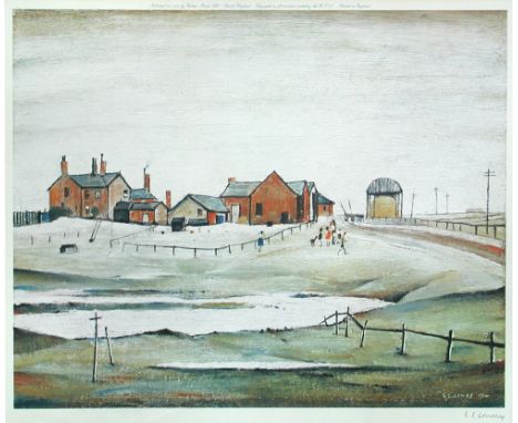 § Laurence Stephen Lowry, RA (British, 1887-1976) Landscape with Farm Buildings signed lower right in pencil "L. S. Lowry" wi