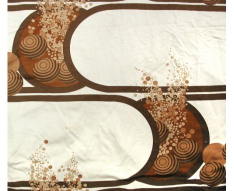 Barbara Brown for Heal's, a pair of Ikebana pattern curtains, woven and printed in brown (2) 224cm (87in)   