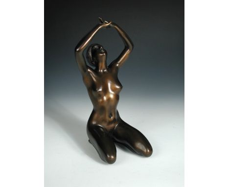 § Arno Breker, (German, 1900-1991), Verliebtes Mädchen or Girl in Love, a patinated bronze model, signed to underside of righ