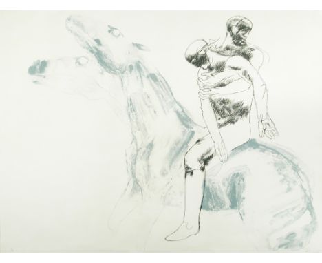 § Dame Elisabeth Frink, CH, RA (British, 1930–1993) Two men on a horse signed lower right "Frink" lithograph 58 x 77cm (23 x 