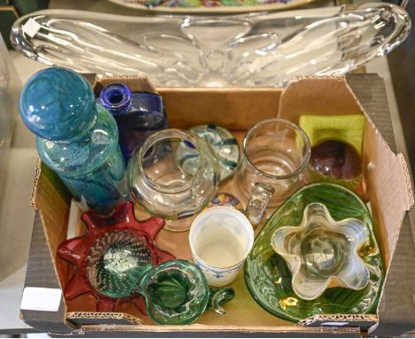 Miscellaneous mid-century coloured and other decorative glass, by Mdina, Caithness and others  
