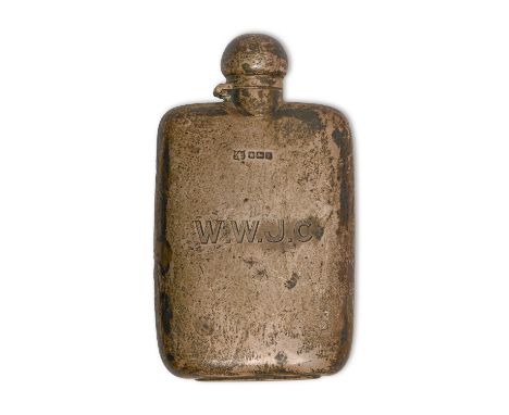 A George V silver hip flask, 13cm h, by Frank C Asman &amp; Co, Sheffield 1913, 3oz 18dwt  Slight wear