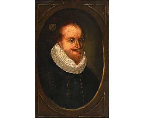 North European School, early-mid 19th century - Portrait of a Gentleman, after the 16th c Old Master, oil on panel, 25 X 16cm