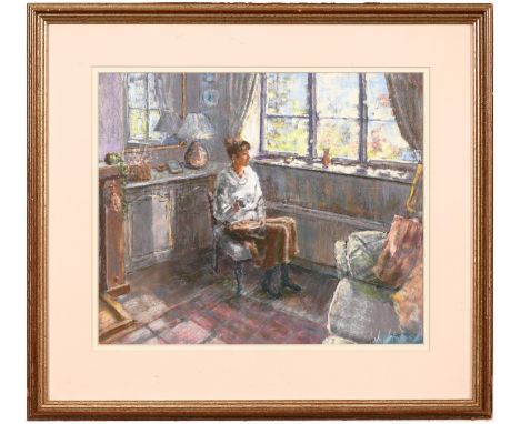 Leslie Shelton, 20th century - Reflections, signed, further inscribed and titled to verso, pastel, 31 x 37cm  Good condition