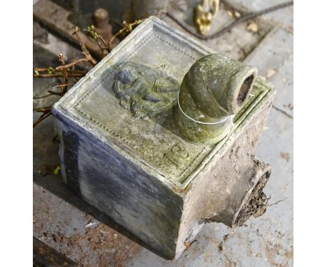 A George III lead drain hopper, dated 1807, 23cm w  