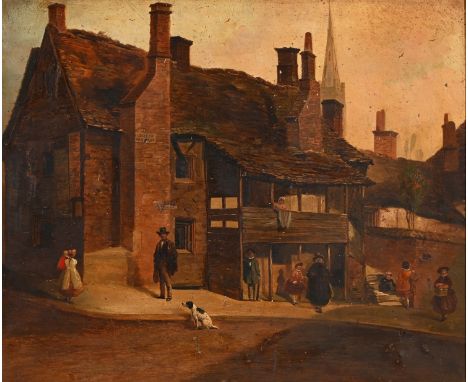 J.W. Giles of Burghley Lane, Lincolnshire Naïve Artist, mid-19th century - Old Callis, St Peter's Hill, Stamford, contemporan
